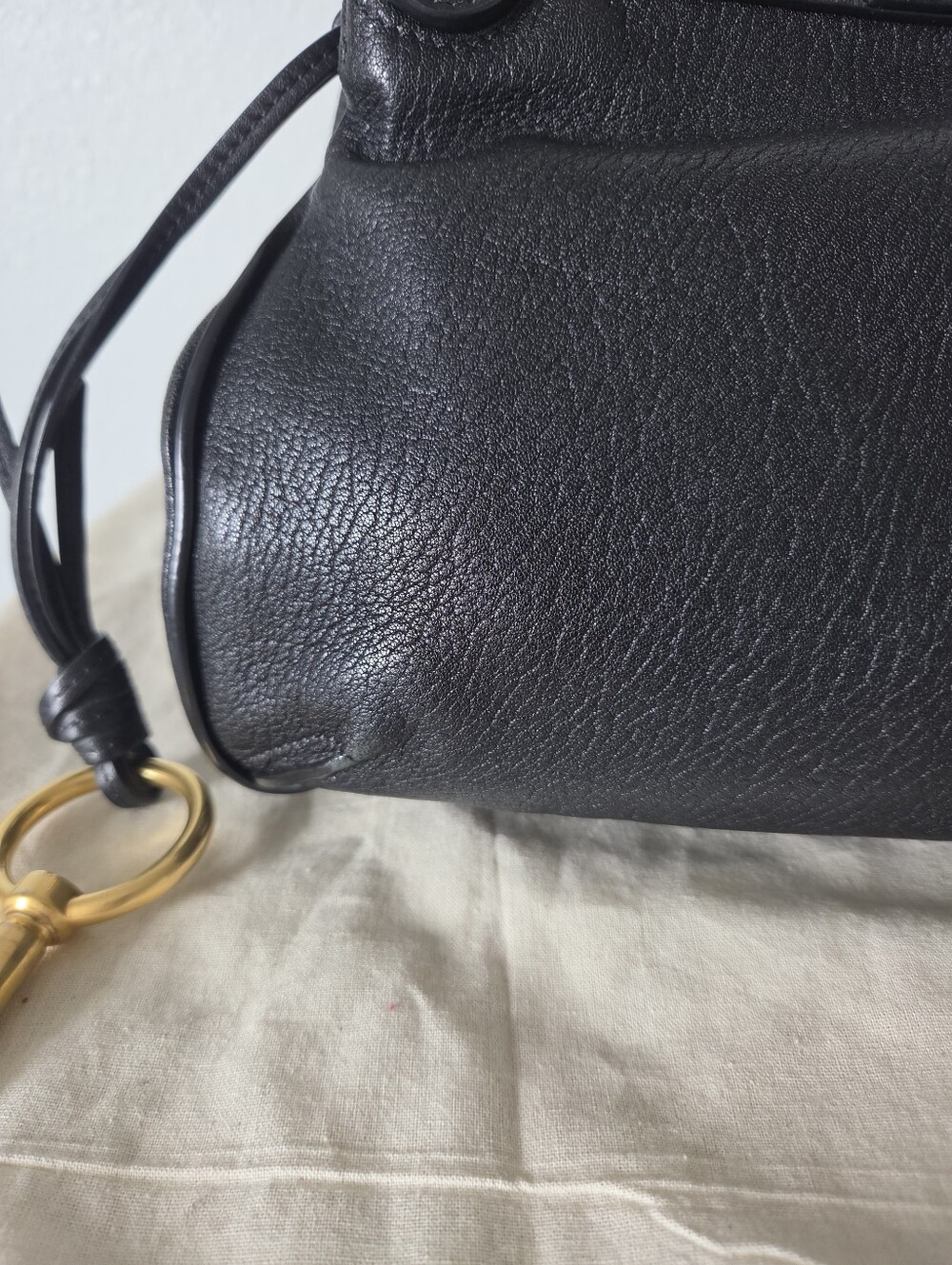 Chloe Black Lexa Crossbody Bag Leather Small Aged Gold Hardware - Picture 16 of 16